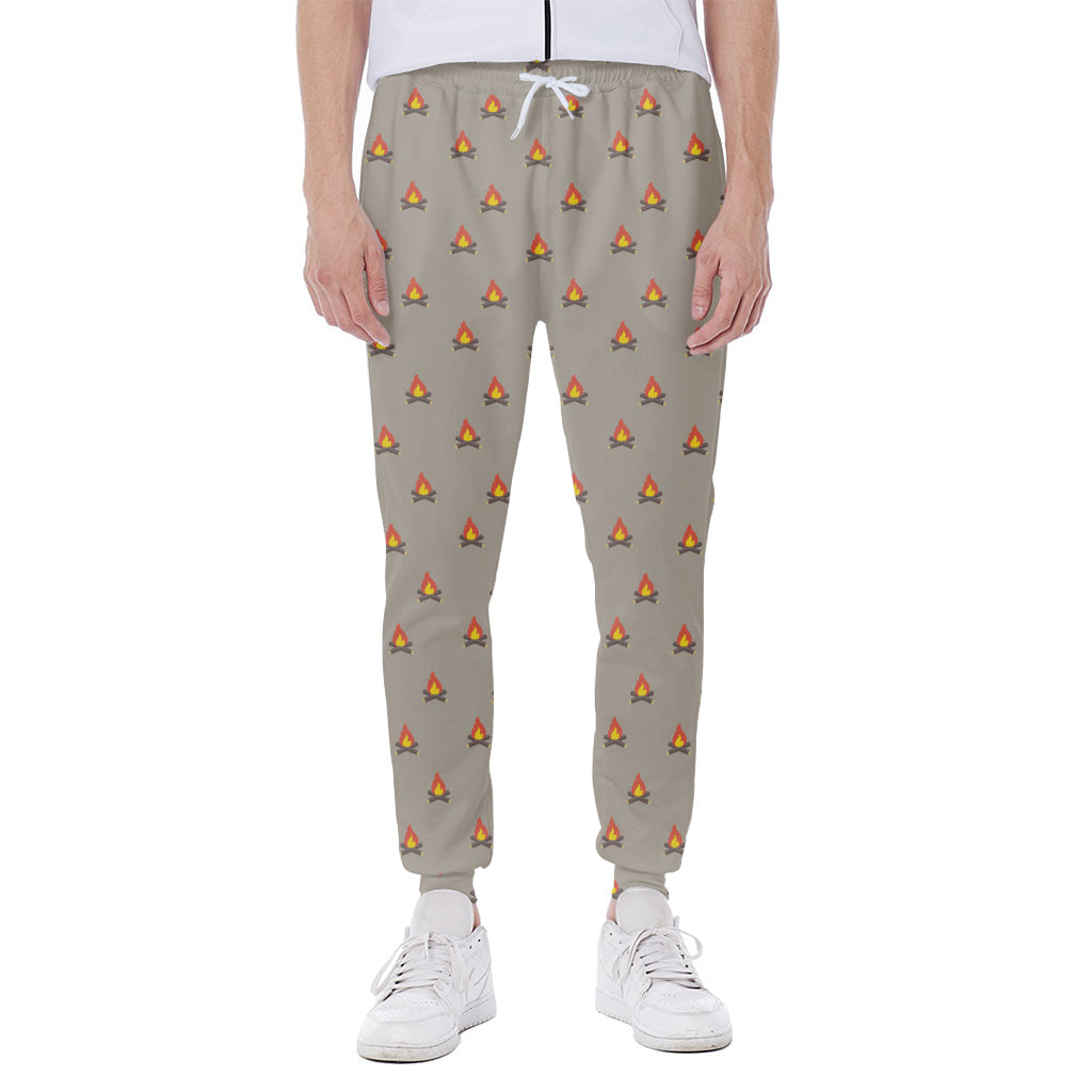 Camping Fire Pattern Print Scuba Joggers