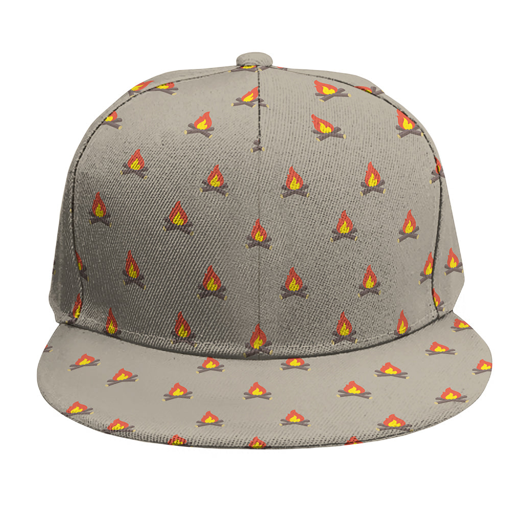 Camping Fire Pattern Print Snapback Cap