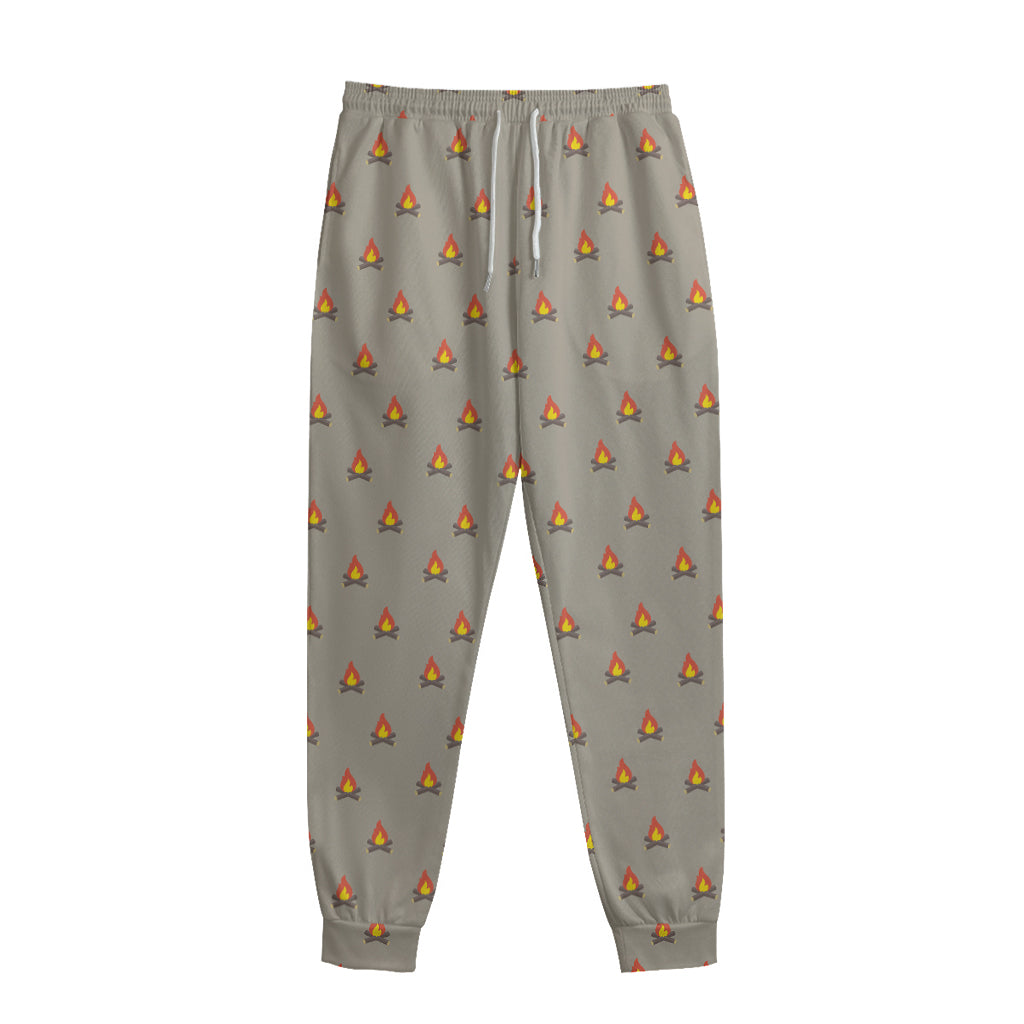 Camping Fire Pattern Print Sweatpants