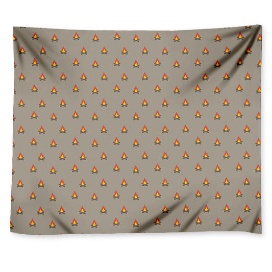 Camping Fire Pattern Print Tapestry