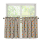 Camping Fire Pattern Print Tier Curtains