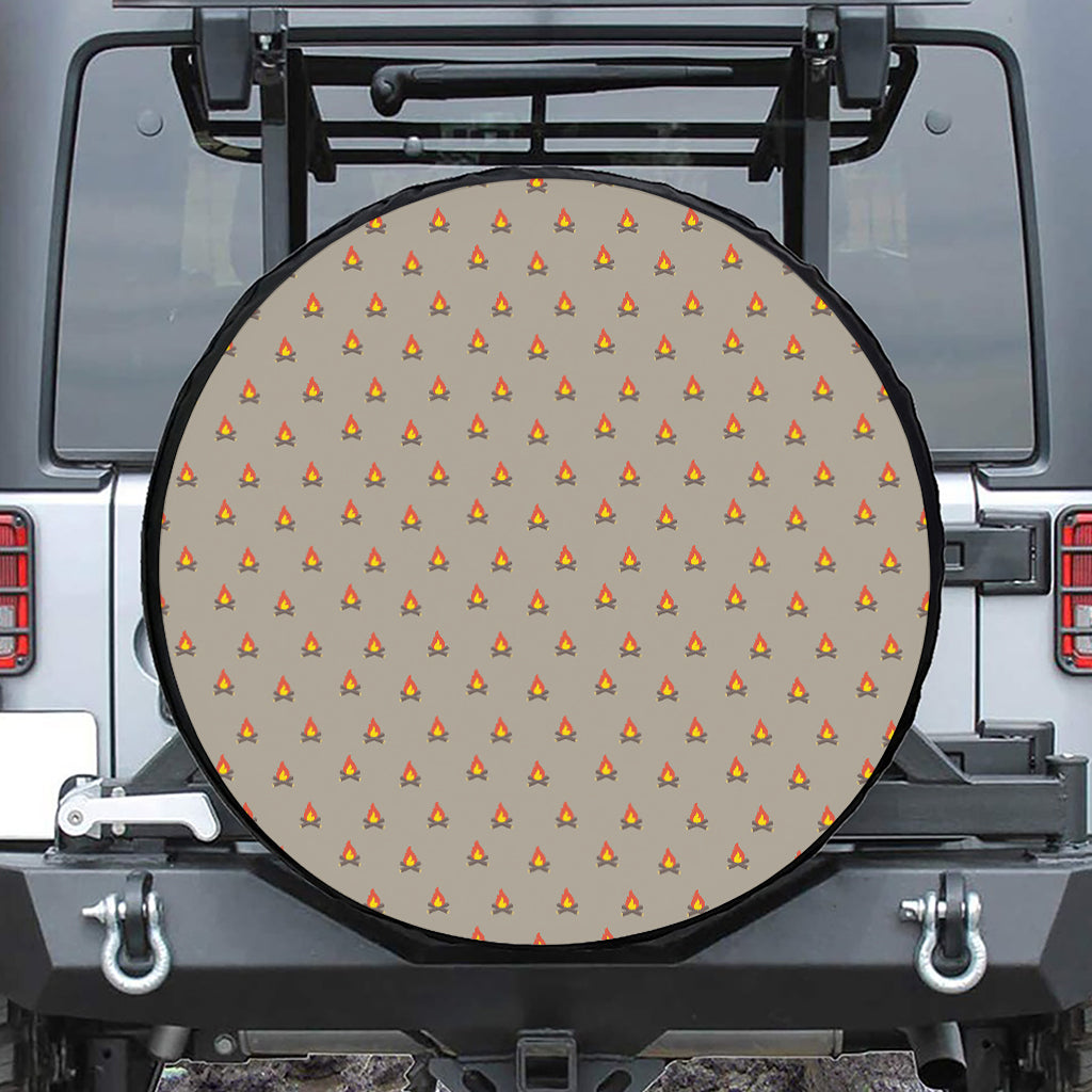 Camping Fire Pattern Print Tire Cover