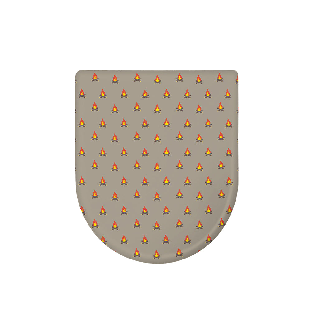 Camping Fire Pattern Print Toilet Lid Cover