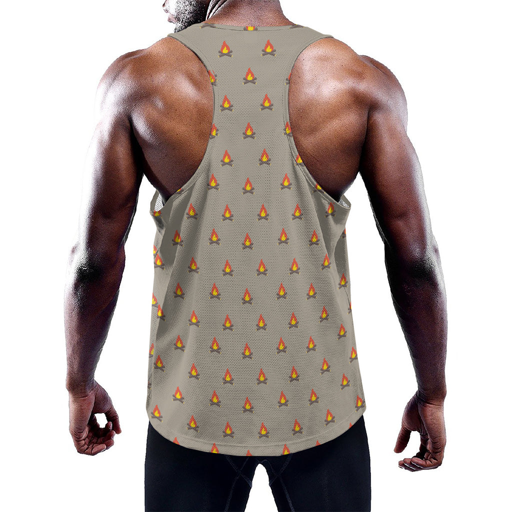 Camping Fire Pattern Print Training Tank Top