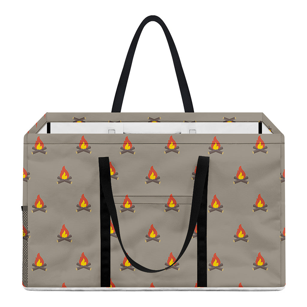 Camping Fire Pattern Print Utility Tote Bag