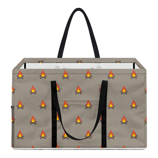Camping Fire Pattern Print Utility Tote Bag