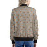 Camping Fire Pattern Print Women's Bomber Jacket