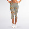 Camping Fire Pattern Print Women's Capri Leggings