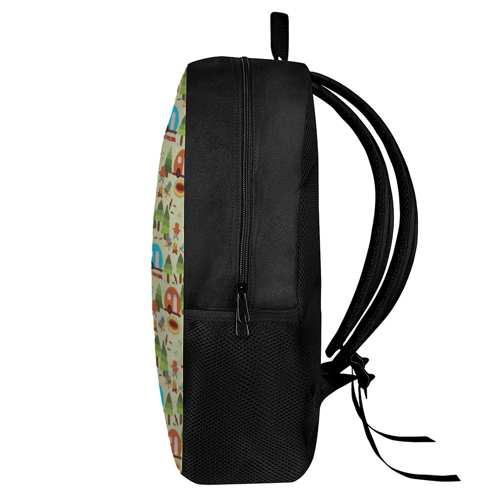 Camping Picnic Pattern Print 17 Inch Backpack