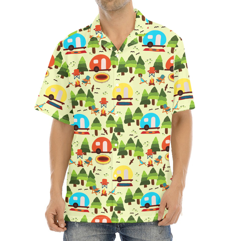 Camping Picnic Pattern Print Aloha Shirt