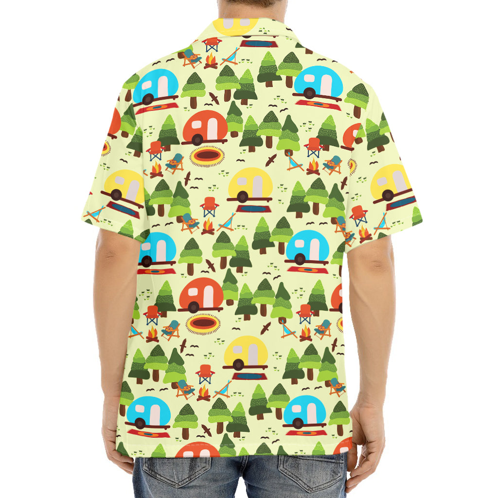 Camping Picnic Pattern Print Aloha Shirt