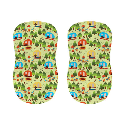 Camping Picnic Pattern Print Bar Stool Covers