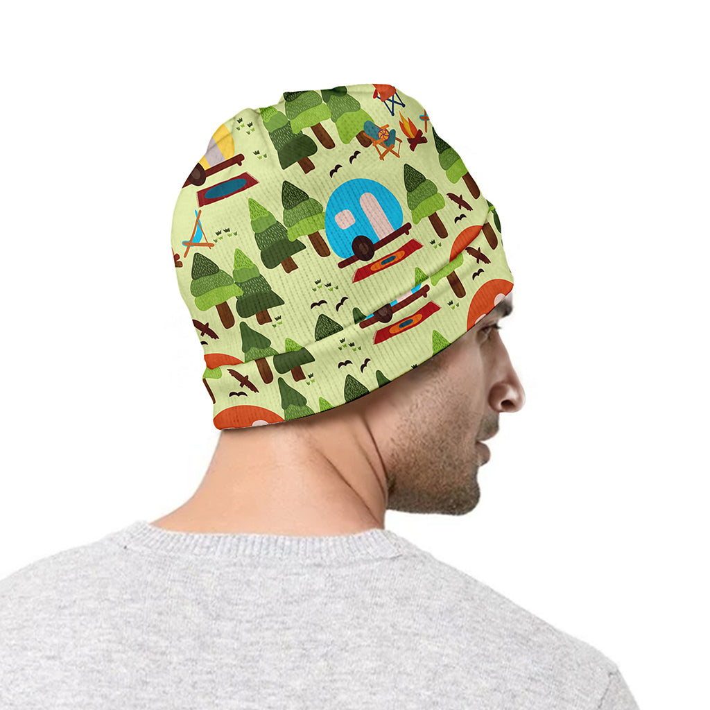 Camping Picnic Pattern Print Beanie