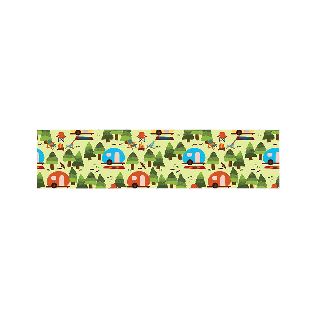Camping Picnic Pattern Print Bed Runner