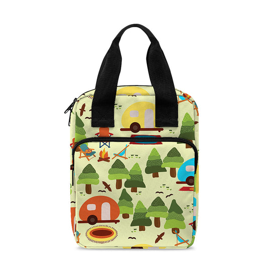 Camping Picnic Pattern Print Bible Tote Bag