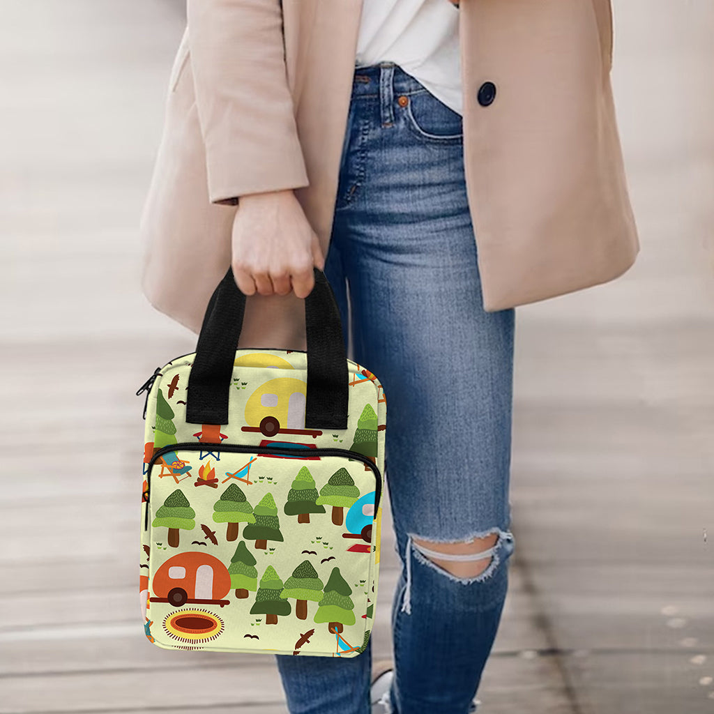 Camping Picnic Pattern Print Bible Tote Bag