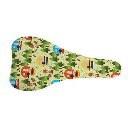 Camping Picnic Pattern Print Bicycle Seat Cover