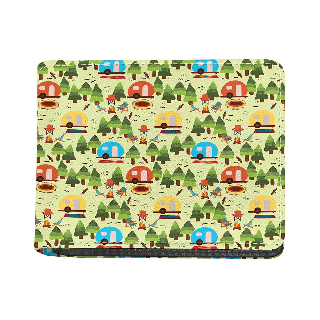 Camping Picnic Pattern Print Bifold Wallet