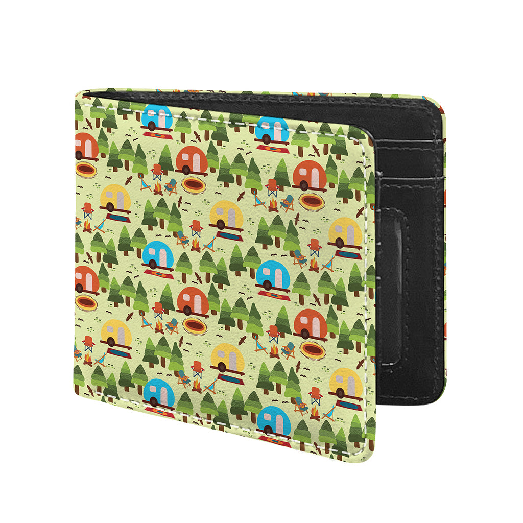 Camping Picnic Pattern Print Bifold Wallet