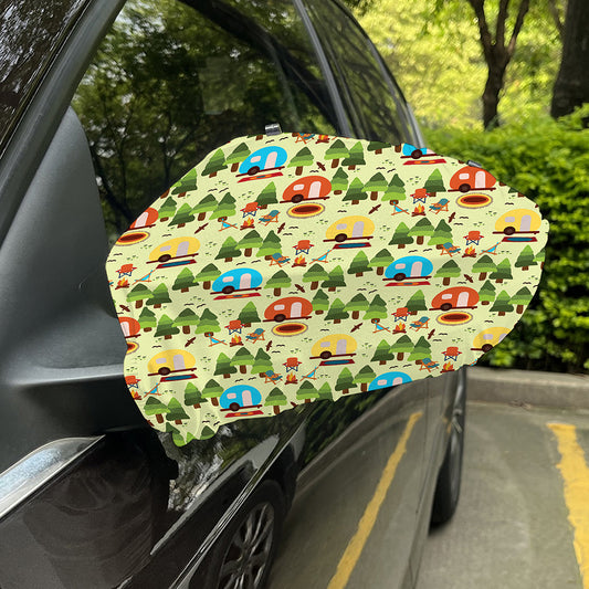Camping Picnic Pattern Print Car Side Mirror Covers