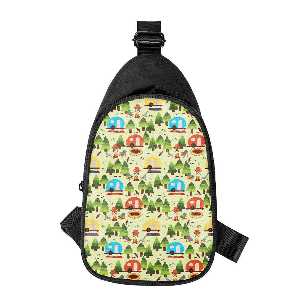 Camping Picnic Pattern Print Chest Bag