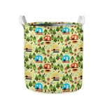 Camping Picnic Pattern Print Collapsible Laundry Basket