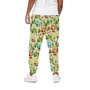 Camping Picnic Pattern Print Cotton Pants