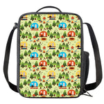 Camping Picnic Pattern Print Crossbody Lunch Bag