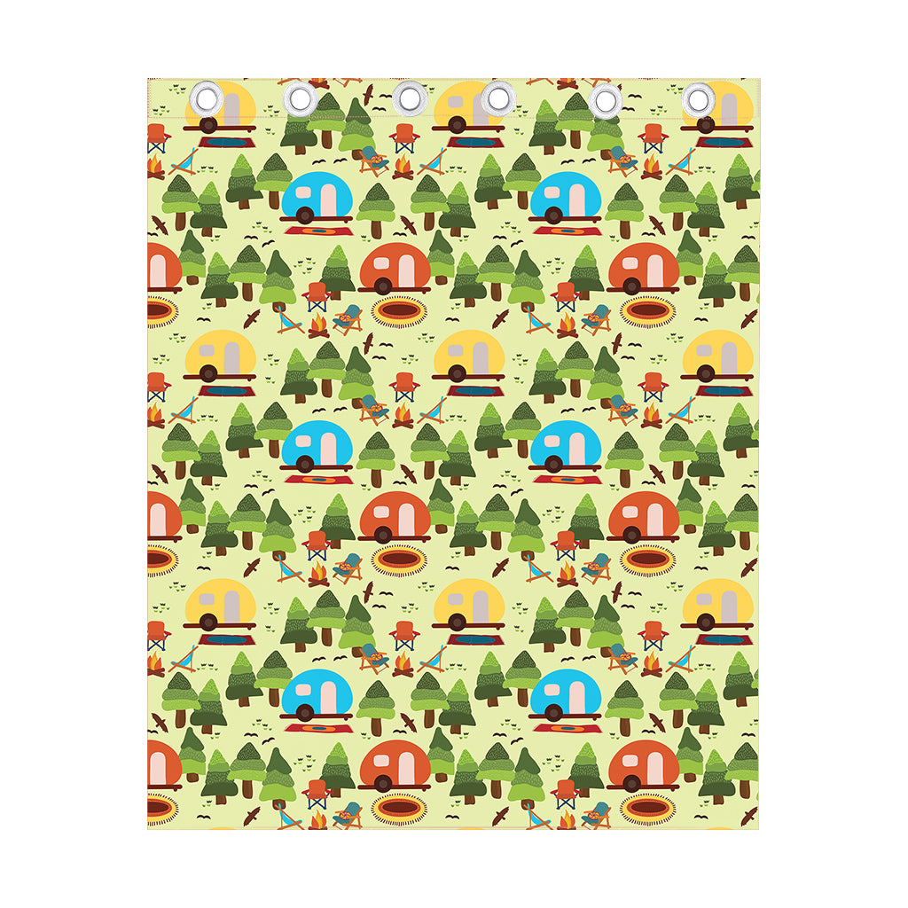 Camping Picnic Pattern Print Curtain