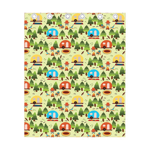 Camping Picnic Pattern Print Curtain