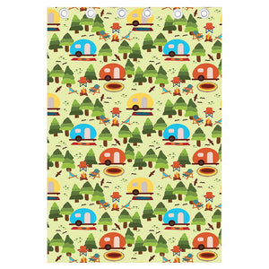 Camping Picnic Pattern Print Curtain