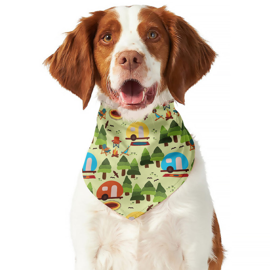 Camping Picnic Pattern Print Dog Bandana