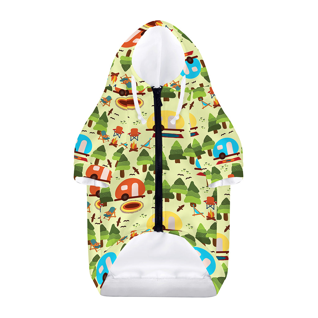 Camping Picnic Pattern Print Dog Zip Up Hoodie