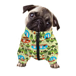 Camping Picnic Pattern Print Dog Zip Up Jacket
