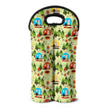 Camping Picnic Pattern Print Double Neoprene Wine Tote