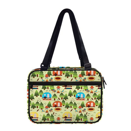 Camping Picnic Pattern Print Double Strap Bible Bag