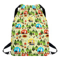 Camping Picnic Pattern Print Drawstring Backpack