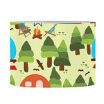 Camping Picnic Pattern Print Drum Lamp Shade