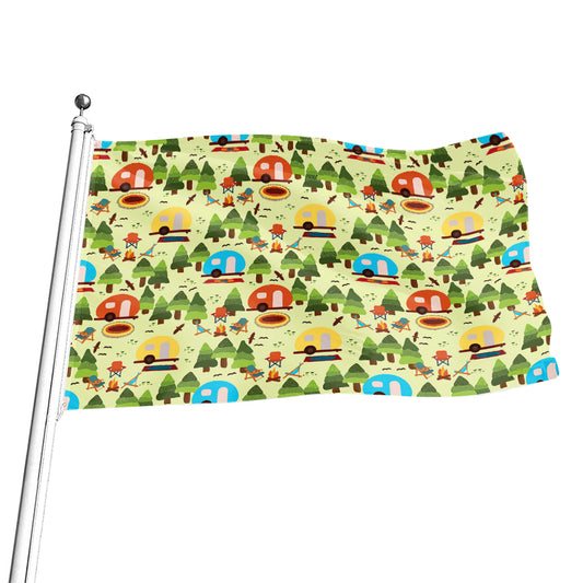 Camping Picnic Pattern Print Flag