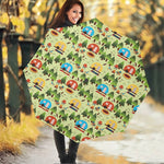 Camping Picnic Pattern Print Foldable Umbrella