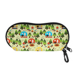 Camping Picnic Pattern Print Glasses Case