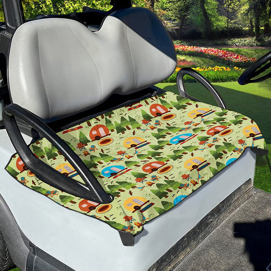 Camping Picnic Pattern Print Golf Cart Seat Cover