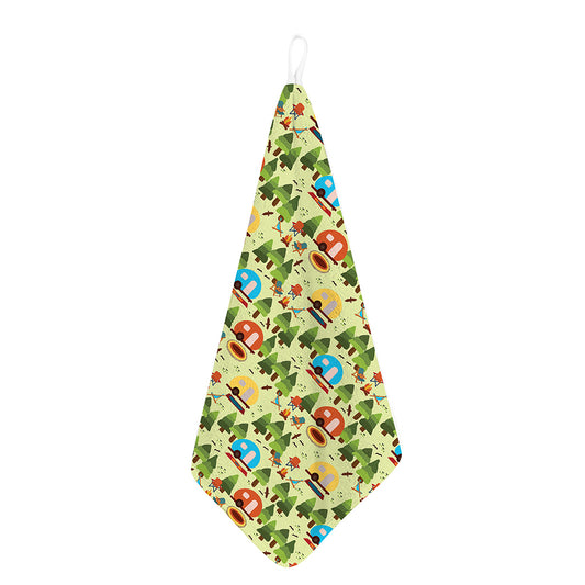 Camping Picnic Pattern Print Hand Towel