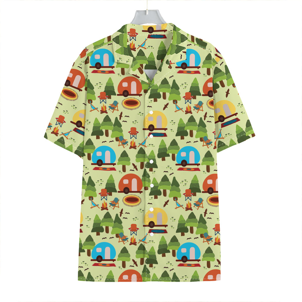 Camping Picnic Pattern Print Hawaiian Shirt