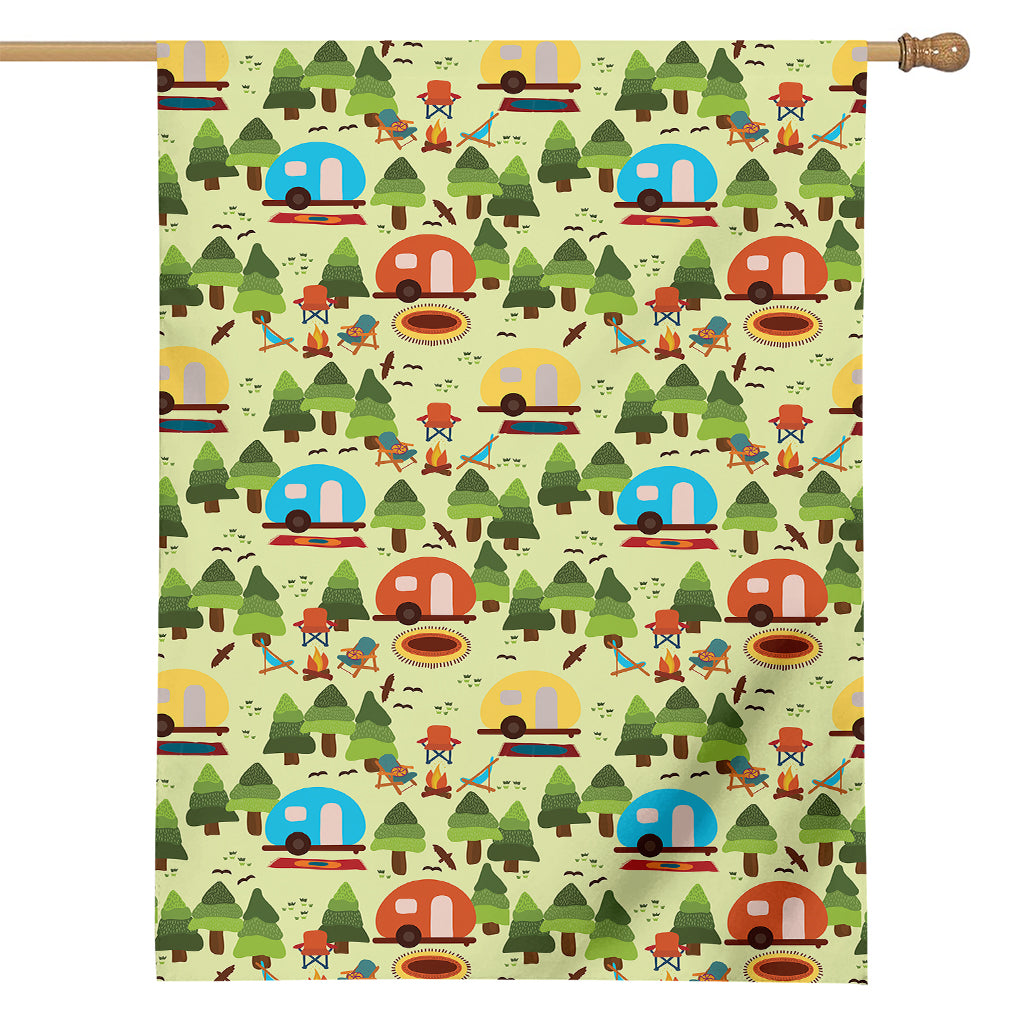 Camping Picnic Pattern Print House Flag