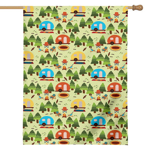 Camping Picnic Pattern Print House Flag