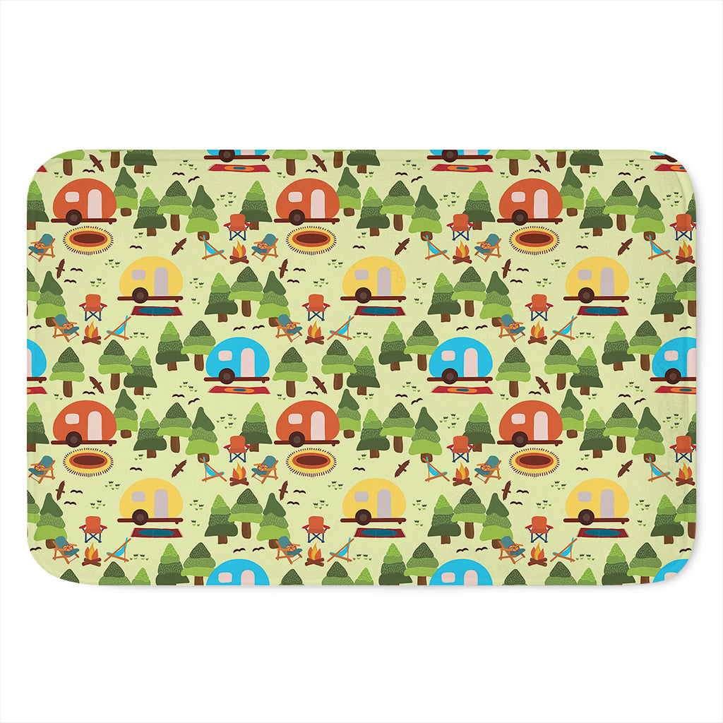 Camping Picnic Pattern Print Indoor Door Mat