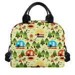 Camping Picnic Pattern Print Insulated Lunch Bag