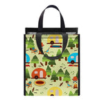 Camping Picnic Pattern Print Insulated Lunch Tote