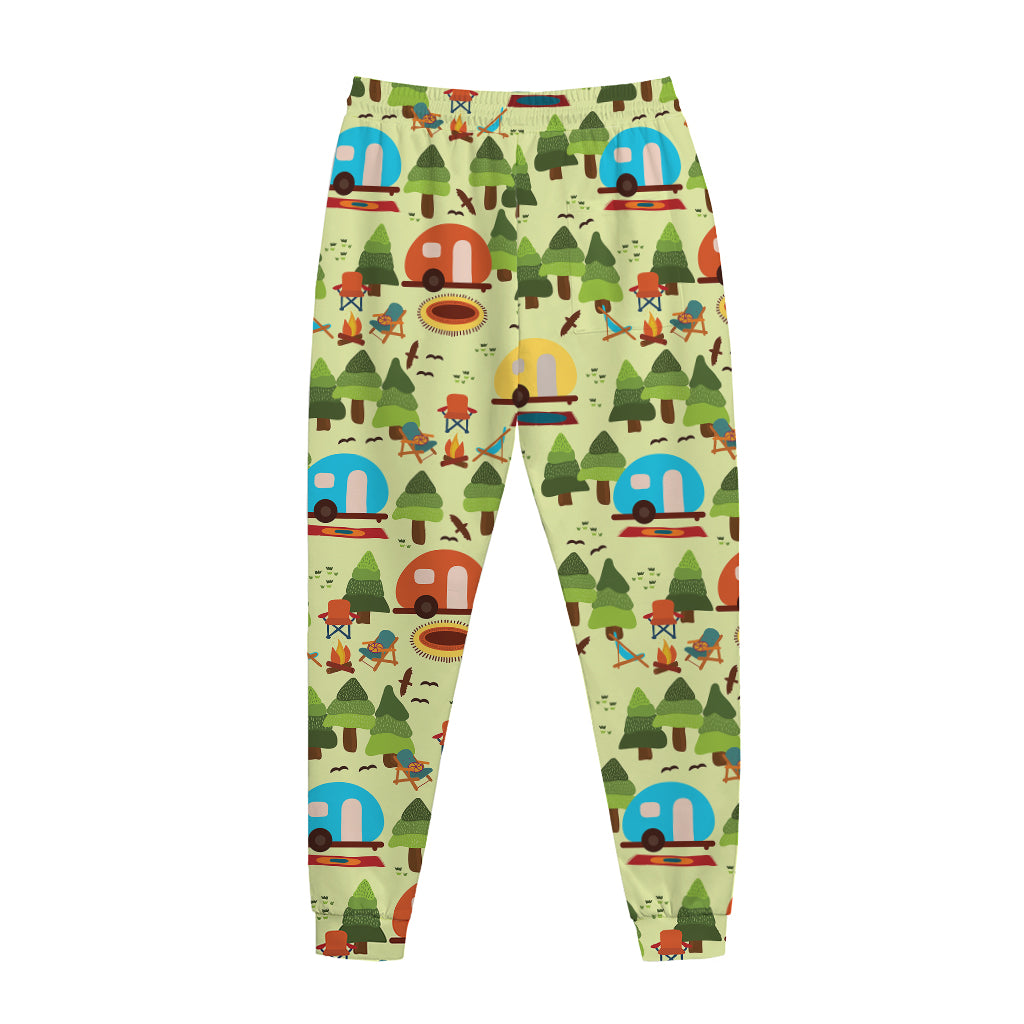 Camping Picnic Pattern Print Jogger Pants